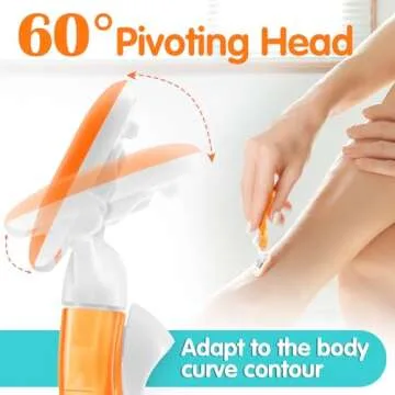 DreamGenius Travel Razors for Women Include 1 Handle and 5 Cartridges, Extra Smooth 5-Blade Travel Essentials Razor with Case for Shaving, Orange