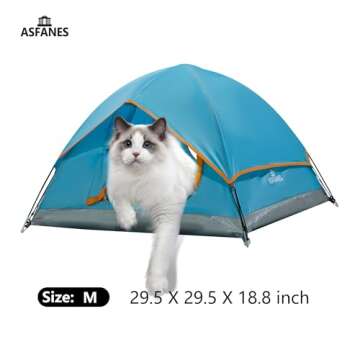 ASFANES Outdoor Waterproof Pet Camping Tent, Cave Bed for Indoor Cats and Small Dogs, Portable Cat H...