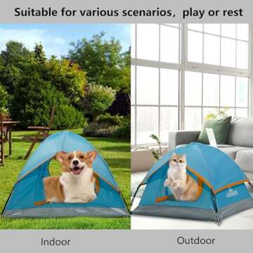 ASFANES Waterproof Pet Camping Tent for Small Dogs, Cats