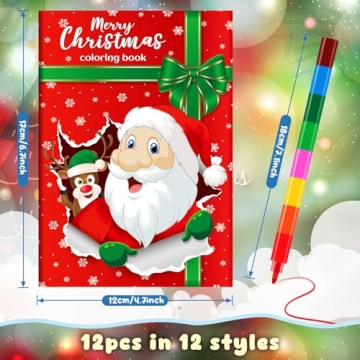 Christmas Coloring Books & Stacking Crayons for Kids Holiday Gifts