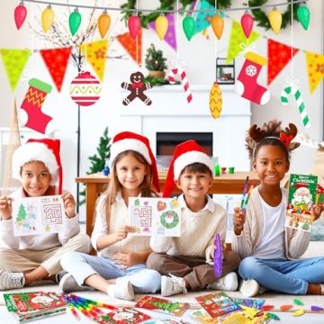 Christmas Coloring Books & Stacking Crayons for Kids Holiday Gifts