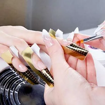 500 Pcs Nail Forms for Acrylic/Polygel Nails, Nail Extension Forms Guide Stickers Nail Paper Forms for DIY Nail Art Tips