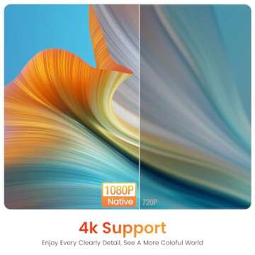 HAPPRUN Projector, Projector with WiFi and Bluetooth, [One Step Mirroring]Projector for Phones, 1200...