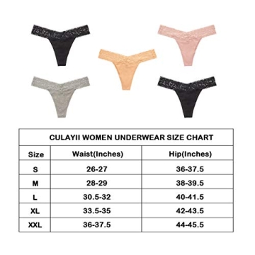 CULAYII Cotton Lace Thong Underwear Women Soft Stretchy