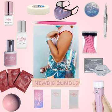 LivBay Lash - Newbie Lash Artist Starter Pack | False EyeLashes Bundle Kit, Training Set Tools for B...