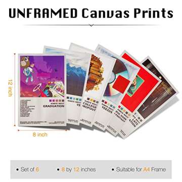 ManRule Kanye West Poster Set of 6 Album Cover Posters 8 by 12 inch Music Posters for Room Aesthetic...