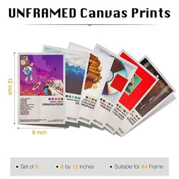 ManRule Kanye West Poster Set of 6 Album Cover Posters 8 by 12 inch Music Posters for Room Aesthetic...