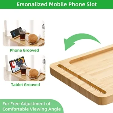 Durable Bamboo Arm Tray - Perfect for Snacks & Devices