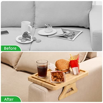 Durable Bamboo Arm Tray - Perfect for Snacks & Devices