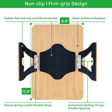 Durable Bamboo Arm Tray - Perfect for Snacks & Devices