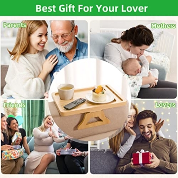 Durable Bamboo Arm Tray - Perfect for Snacks & Devices