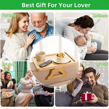 Durable Bamboo Arm Tray - Perfect for Snacks & Devices