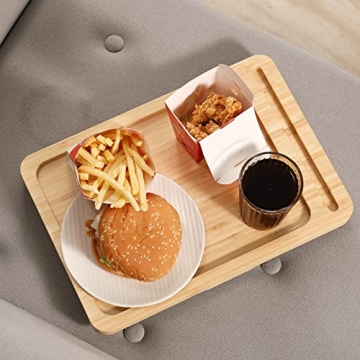Durable Bamboo Arm Tray - Perfect for Snacks & Devices