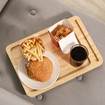 Durable Bamboo Arm Tray - Perfect for Snacks & Devices