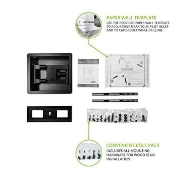 Kanto R300 Recessed In-Wall Full Motion Articulating TV Mount for 32-inch to 55-inch TVs | Ultra Low Profile | Swivel and Tilt Capable | Cable Management for Clean Setup | Black