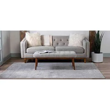 Rugs.com Oregon Collection Rug – 4' x 6' Gray Low-Pile Rug Perfect for Living Rooms, Large Dining Rooms, Open Floorplans