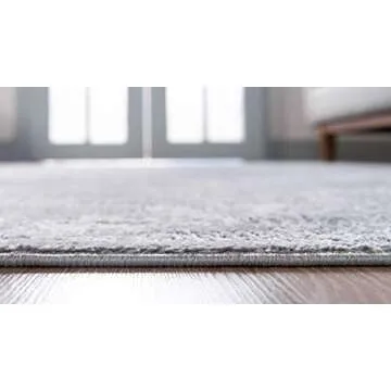 Rugs.com Oregon Collection Rug – 4' x 6' Gray Low-Pile Rug Perfect for Living Rooms, Large Dining Rooms, Open Floorplans