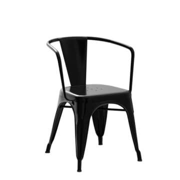 FDW Metal Dining Chairs Set of 4 Metal Patio Chairs Metal Chairs Café Restaurant Chairs 18 Inch Seat Height Indoor Outdoor Chairs Metal Stackable Bar Chairs with 330 LBS Weight Capacity