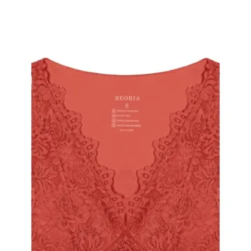 REORIA Women's V-Neck Lace Tank Top for Summer Style