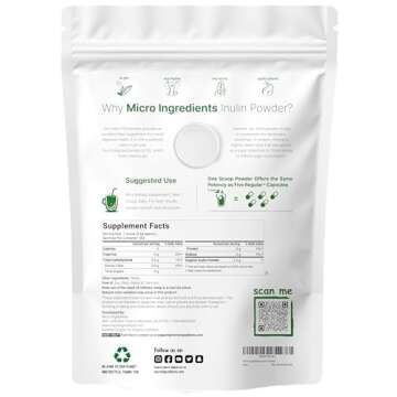 Organic Inulin FOS Powder (Jerusalem Artichoke), 2.2 Pounds (35 Ounce), Quick Water Soluble, Prebiot...