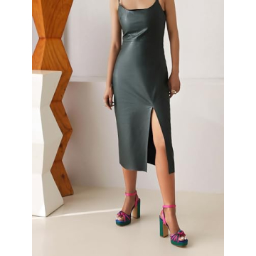 Sun Gurg Rose Red Chunky High Heels for Women