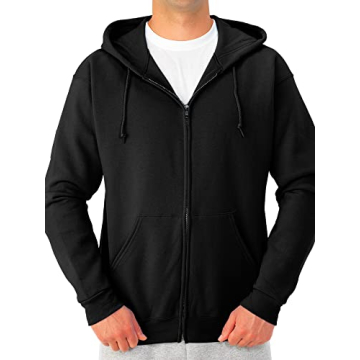 Jerzees Men's NuBlend Fleece Full Zip Sweatshirt and Hoodie - Black, Small