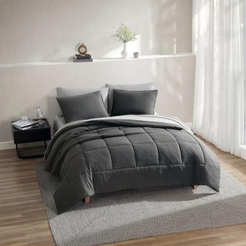 UGG 32546 Leonora Full-Queen 3-Piece Comforter Set Soft Luxury Bedding Comforter and Two Pillow Shams Cozy Comfortable Reversible Machine Washable Hotel Style Bedding Set, Full/Queen, Charcoal