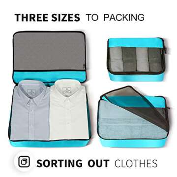 Packing Cubes Organizer Travel Accessories - 6 Set