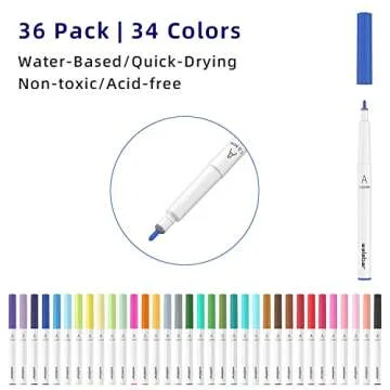 welebar 1.0 Tip Pen Set for Cricut Maker 3/Maker/Explore 3/Air 2/Air, Premium Marker Pen Set of 36 Pack Medium Point Pens for Drawing, Writing, Accessories for Cricut Machines