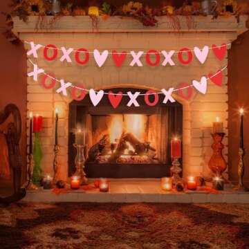 Valentine's Day Heart Garland Banner for Romantic Decor