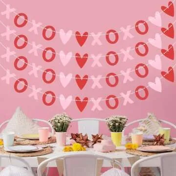Valentine's Day Heart Garland Banner for Romantic Decor