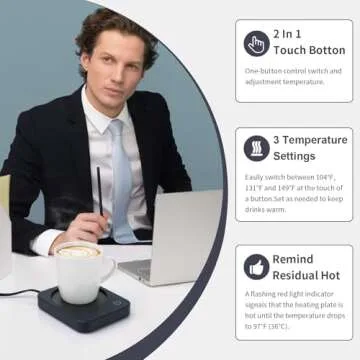 Anbanglin Coffee Mug Warmer with Adjustable Temperature Settings