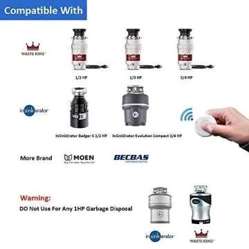 Garbage Disposal Wireless Switch Kit No Drilling On Sink Top, Remote Control Outlet Wireless Switch for Household Appliances, Up to 100ft. Range