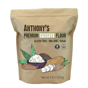 Anthony's Cassava Flour, 4 lb - Premium Gluten-Free, Non-GMO, Vegan