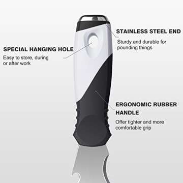 Mister Rui Putty Knife, Paint Scraper 10 in 1 Putty Knife Multi Use Painters Tool, Taping Knife, Paint Scraper Tool for Wood, Metal Scraper with Hammer End, Razor Blade Scraper, Spackle Tool