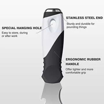 Mister Rui Putty Knife, Paint Scraper 10 in 1 Putty Knife Multi Use Painters Tool, Taping Knife, Paint Scraper Tool for Wood, Metal Scraper with Hammer End, Razor Blade Scraper, Spackle Tool