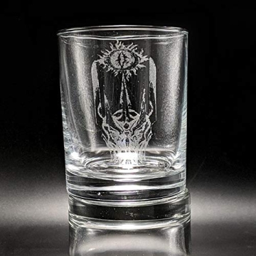 EYE OF SAURON Engraved Whiskey Rocks Glass - Fantasy Gift