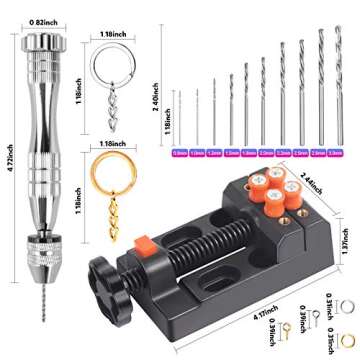 LEOBRO Hand Drill, Pin Vise Hand Drill for Jewelry Making, Mini Drill with Small Drill Bits, Drill P...