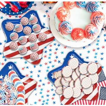 Gift Boutique 100 Patriotic Star Shaped Plates - July 4th Tableware