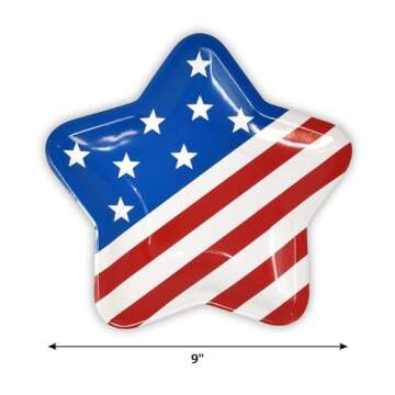 Gift Boutique 100 Patriotic Star Shaped Plates - July 4th Tableware