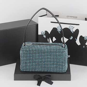 NOGUTU Rhinestone Purse Sparkly Evening Bag Sparkle Purses for Women