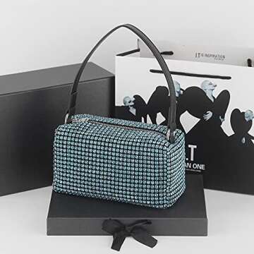 NOGUTU Rhinestone Purse Sparkly Evening Bag Sparkle Purses for Women