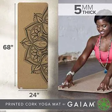 Gaiam Cork Yoga Mat for Hot Yoga and Pilates