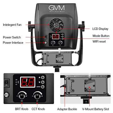 2 Packs Dimmable Bi-Color LED Video Lighting Kits with APP Control, 50W Optical Lens Variable 3200K~5600K, CRI 97+ LED Panel Light, Photography Lighting Kit, for YouTube Studio Photography