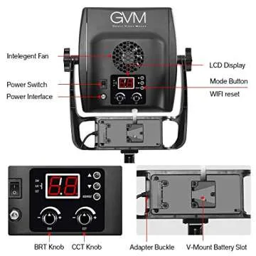 2 Packs Dimmable Bi-Color LED Video Lighting Kits with APP Control, 50W Optical Lens Variable 3200K~5600K, CRI 97+ LED Panel Light, Photography Lighting Kit, for YouTube Studio Photography