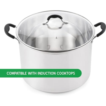 McSunley Water Bath Canner with Glass Lid, Induction Capable, 21.5Qt, Stainless Steel Model #638