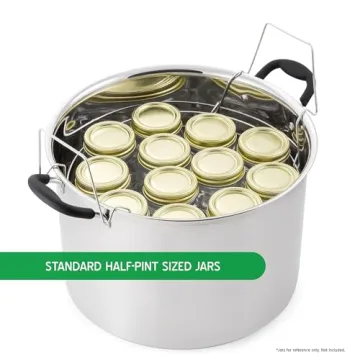 McSunley Water Bath Canner with Glass Lid, Induction Capable, 21.5Qt, Stainless Steel Model #638