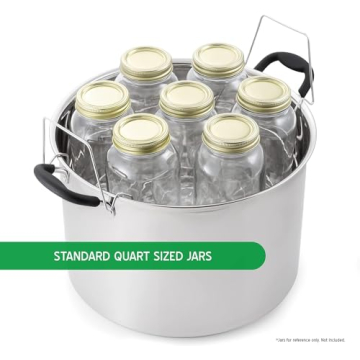 McSunley Water Bath Canner with Glass Lid, Induction Capable, 21.5Qt, Stainless Steel Model #638