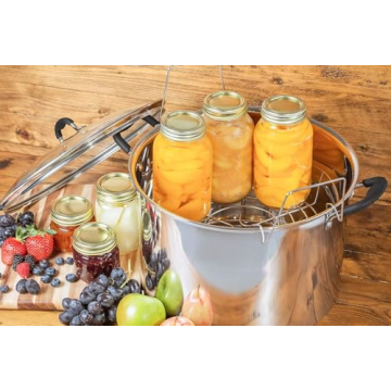 McSunley Water Bath Canner with Glass Lid, Induction Capable, 21.5Qt, Stainless Steel Model #638