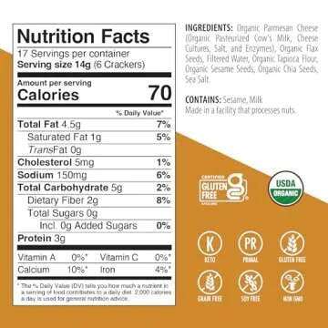 Julian Bakery® Organic Primal Thin® Crackers | Parmesan | USDA Organic | Gluten-Free | Grain-Free | GMO Free | Low Carb (2)